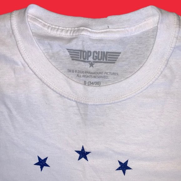Top Gun Stars Stripes White T Shirt Tee Small - Picture 3 of 6